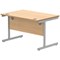 Astin 1200mm Rectangular Desk, Silver Cantilever Legs, Beech