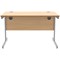 Astin 1200mm Rectangular Desk, Silver Cantilever Legs, Beech