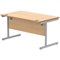 Astin 1400mm Rectangular Desk, Silver Cantilever Legs, Beech