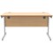 Astin 1400mm Rectangular Desk, Silver Cantilever Legs, Beech