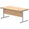 Astin 1600mm Rectangular Desk, Silver Cantilever Legs, Beech