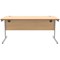 Astin 1600mm Rectangular Desk, Silver Cantilever Legs, Beech
