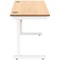 Astin 1200mm Slim Rectangular Desk, White Cantilever Legs, Beech