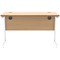 Astin 1200mm Slim Rectangular Desk, White Cantilever Legs, Beech