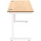 Astin 1400mm Slim Rectangular Desk, White Cantilever Legs, Beech