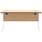 Astin 1400mm Slim Rectangular Desk, White Cantilever Legs, Beech