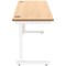 Astin 1600mm Slim Rectangular Desk, White Cantilever Legs, Beech