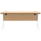 Astin 1600mm Slim Rectangular Desk, White Cantilever Legs, Beech