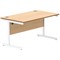 Astin 1400mm Rectangular Desk, White Cantilever Legs, Beech