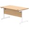 Astin 1400mm Rectangular Desk, White Cantilever Legs, Beech