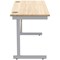 Astin 1200mm Slim Rectangular Desk, Silver Cantilever Legs, Oak