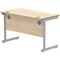 Astin 1200mm Slim Rectangular Desk, Silver Cantilever Legs, Oak