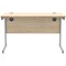 Astin 1200mm Slim Rectangular Desk, Silver Cantilever Legs, Oak