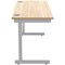 Astin 1400mm Slim Rectangular Desk, Silver Cantilever Legs, Oak