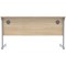 Astin 1400mm Slim Rectangular Desk, Silver Cantilever Legs, Oak
