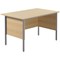 Jemini Intro 1200mm Rectangular Desk, Silver Straight Legs, Oak