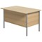 Jemini Intro 1200mm Rectangular Desk, Silver Straight Legs, Oak