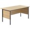 Jemini Intro 1500mm Rectangular Desk, Silver Straight Legs, Oak
