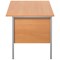 Jemini Intro 1200mm Rectangular Desk with attached 2-Drawer Pedestals, Black Straight Legs, Beech