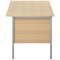 Jemini Intro 1200mm Rectangular Desk with attached 2-Drawer Pedestals, Black Straight Legs, Oak