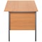 5 Star 1200mm Rectangular Desk with attached 3-Drawer Pedestals, Black Straight Legs, Beech