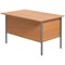 Jemini Intro 1200mm Rectangular Desk with attached 3-Drawer Pedestals, Black Straight Legs, Beech