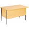 Jemini Intro 1200mm Rectangular Desk with attached 3-Drawer Pedestals, Black Straight Legs, Oak