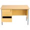 Jemini Intro 1200mm Rectangular Desk with attached 3-Drawer Pedestals, Black Straight Legs, Oak