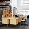 Jemini Intro 1200mm Rectangular Desk with attached 3-Drawer Pedestals, Black Straight Legs, Oak