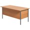 5 Star 1500mm Rectangular Desk with attached 2-Drawer Pedestals, Black Straight Legs, Beech