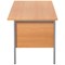 Jemini Intro 1500mm Rectangular Desk with attached 2-Drawer Pedestals, Black Straight Legs, Beech