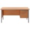 5 Star 1500mm Rectangular Desk with attached 2-Drawer Pedestals, Black Straight Legs, Beech