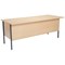 Jemini Intro 1500mm Rectangular Desk with attached 2-Drawer Pedestals, Black Straight Legs, Oak