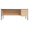 Jemini Intro 1500mm Rectangular Desk with attached 2-Drawer Pedestals, Black Straight Legs, Oak