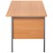 5 Star 1500mm Rectangular Desk with attached 3-Drawer Pedestals, Black Straight Legs, Beech