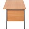 Jemini Intro 1500mm Rectangular Desk with attached 3-Drawer Pedestals, Black Straight Legs, Beech