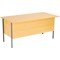 Jemini Intro 1500mm Rectangular Desk with attached 3-Drawer Pedestals, Black Straight Legs, Oak