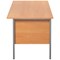 Jemini Intro 1500mm Rectangular Desk with 2 attached Pedestals, Black Straight Legs, Beech