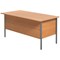 5 Star 1500mm Rectangular Desk with 2 attached Pedestals, Black Straight Legs, Beech