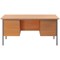 5 Star 1500mm Rectangular Desk with 2 attached Pedestals, Black Straight Legs, Beech