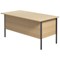 5 Star 1500mm Rectangular Desk with 2 attached Pedestals, Black Straight Legs, Oak