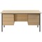5 Star 1500mm Rectangular Desk with 2 attached Pedestals, Black Straight Legs, Oak