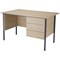 Jemini Intro Traditional Desk with 3-Drawer Pedestal, 1200mm Wide, Maple