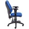 First High Back Operators Chair with Adjustable Arms, Blue