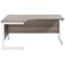 Jemini 1800mm Corner Desk, Left Hand, White Cantilever Legs, Grey Oak