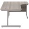 Jemini 1800mm Corner Desk, Right Hand, Silver Cantilever Legs, Grey Oak
