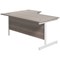 Jemini 1800mm Corner Desk, Right Hand, White Cantilever Legs, Grey Oak