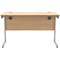 Polaris 1200mm Slim Rectangular Desk, Silver Cantilever Leg, Beech