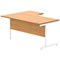 Polaris 1600mm Corner Desk, Right Hand, White Cantilever Legs, Beech