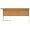 Polaris 1600mm Corner Desk, Right Hand, White Cantilever Legs, Beech